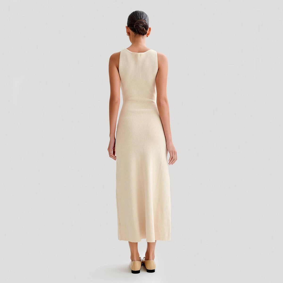 Imane | Langes ärmelloses Kleid mit Knöpfen