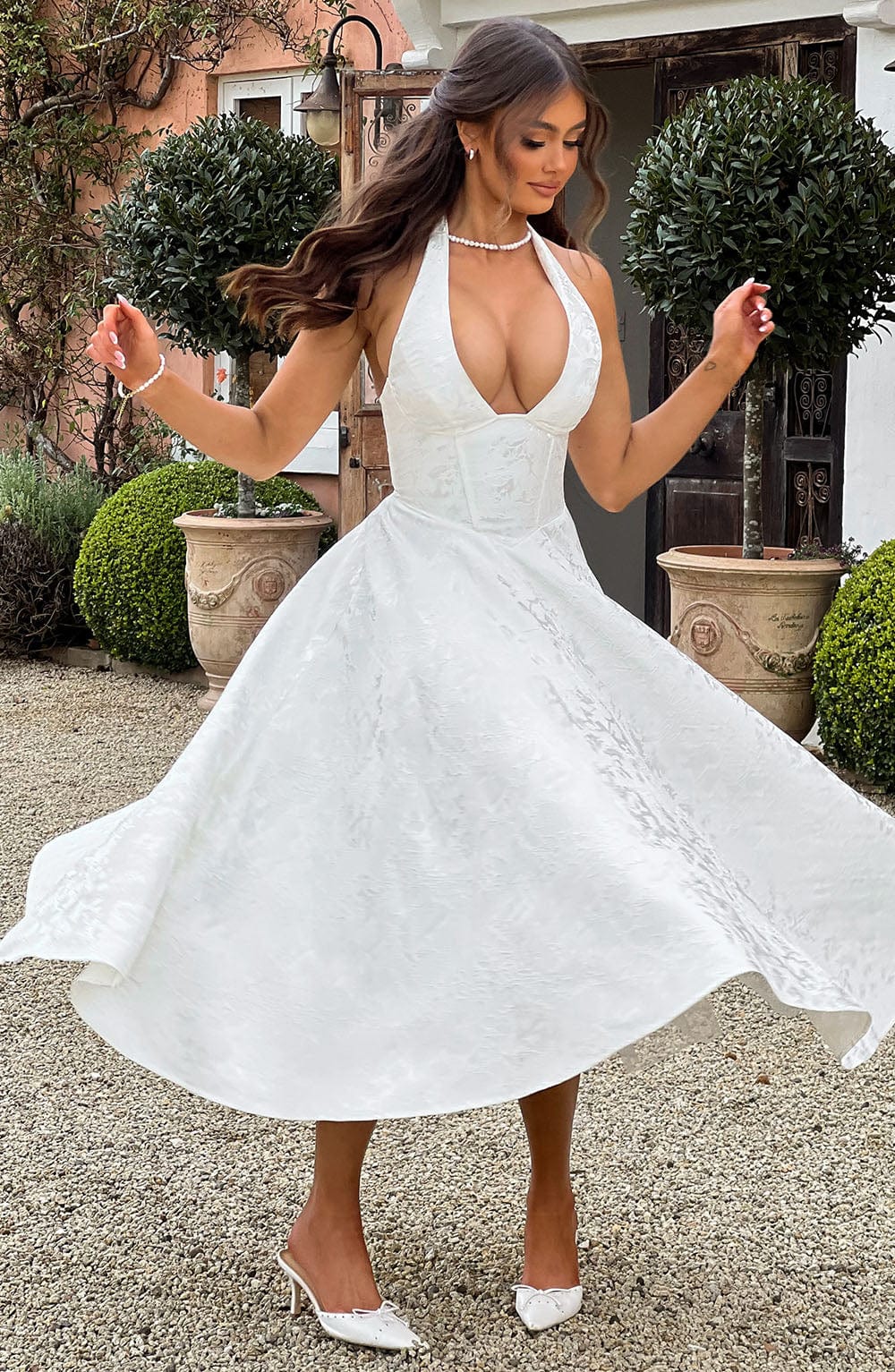 Ara | Midi Kleid mit Neckholder-Ausschnitt