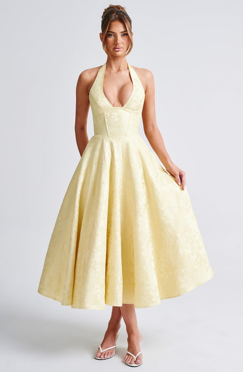 Ara | Midi Kleid mit Neckholder-Ausschnitt