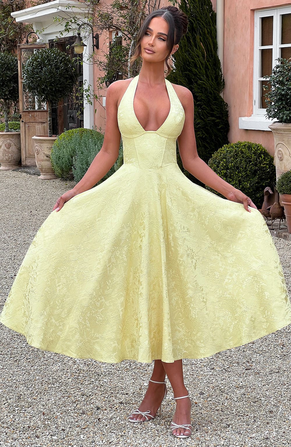 Ara | Midi Kleid mit Neckholder-Ausschnitt