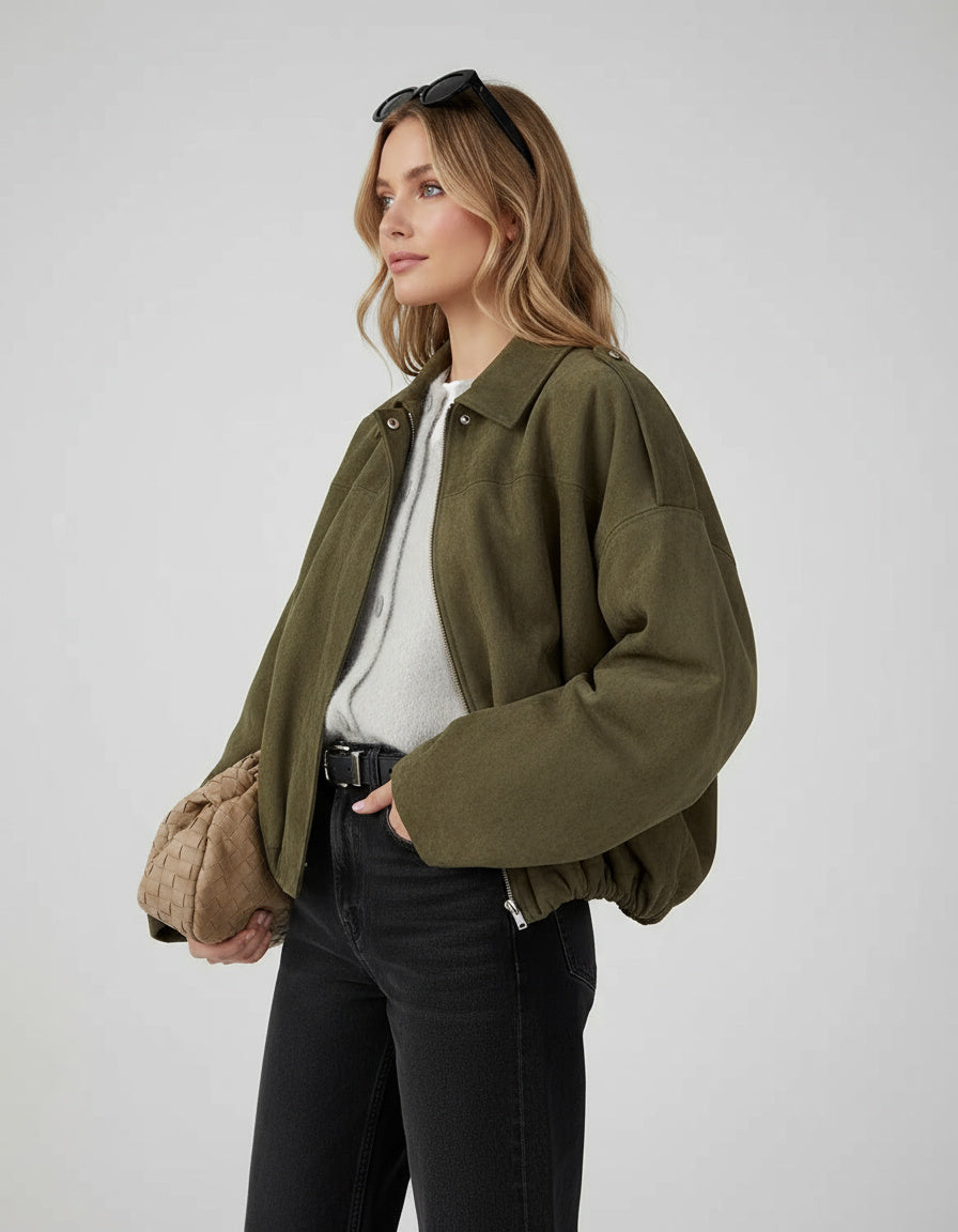 LUMIÈRE | FAUX SUÈDE BOMBERJACKE
