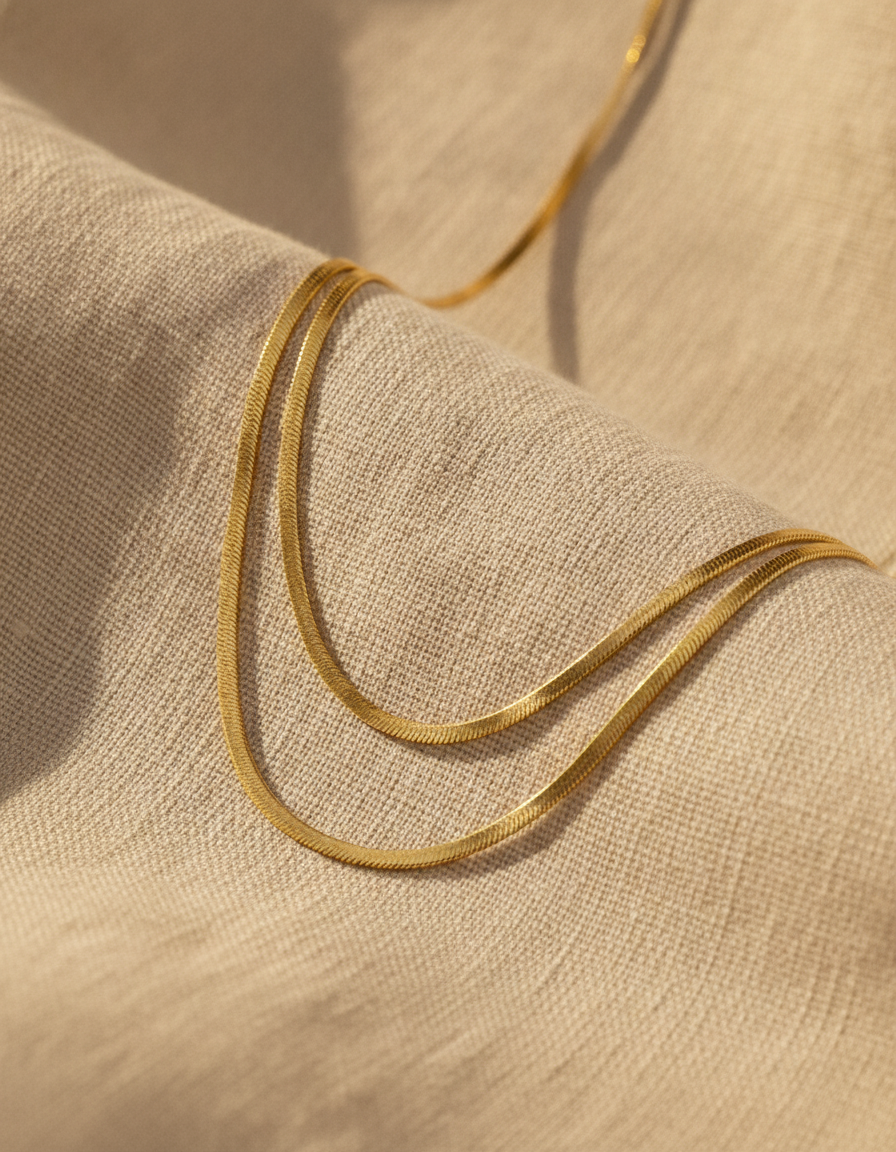 lunea sculpted double layer necklace - studio