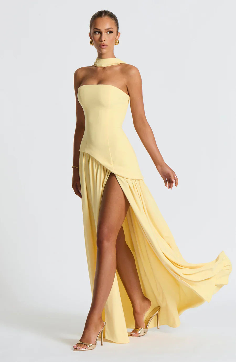 Micah | Elegantes Langes Kleid mit Schlitz