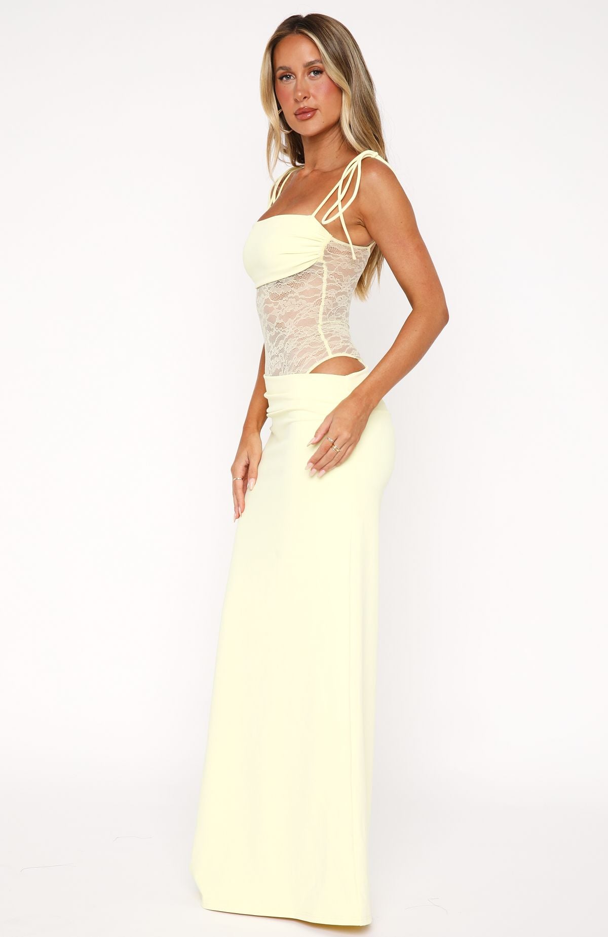 Arianne I maxi dress with lace insert