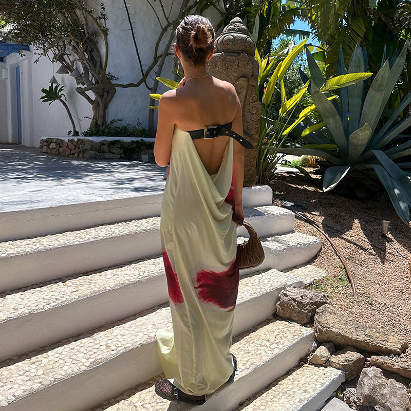 Kaeli | Bandeau-Maxikleid Mit Wasserfallrücken