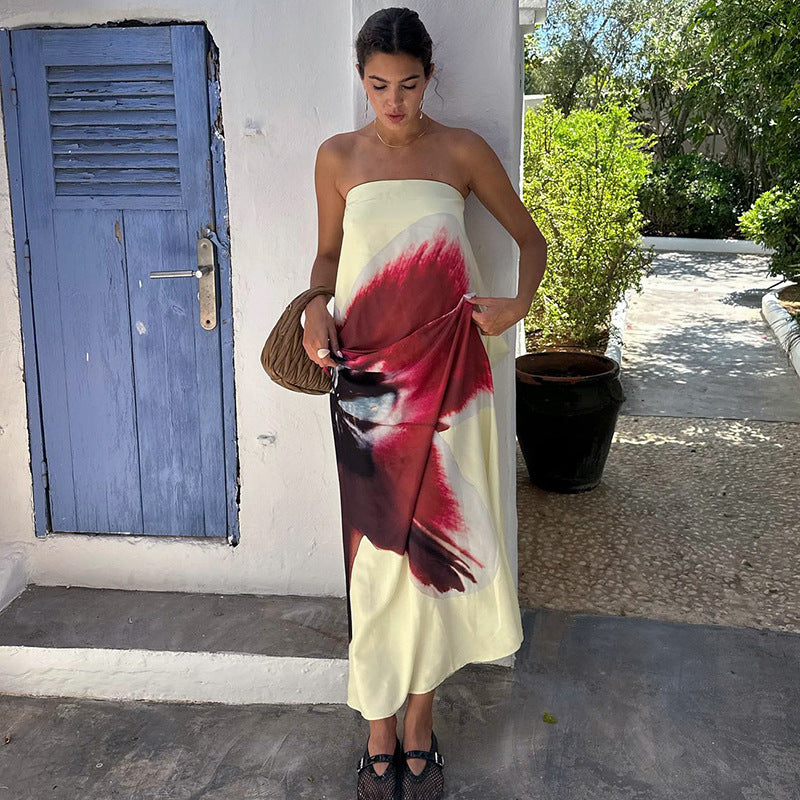 Kaeli | Bandeau-Maxikleid Mit Wasserfallrücken