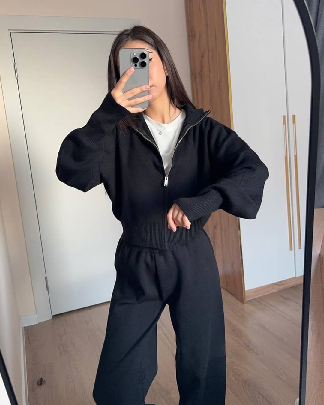 Soria | Damen Strick Set Jacke Mit Reißverschluss