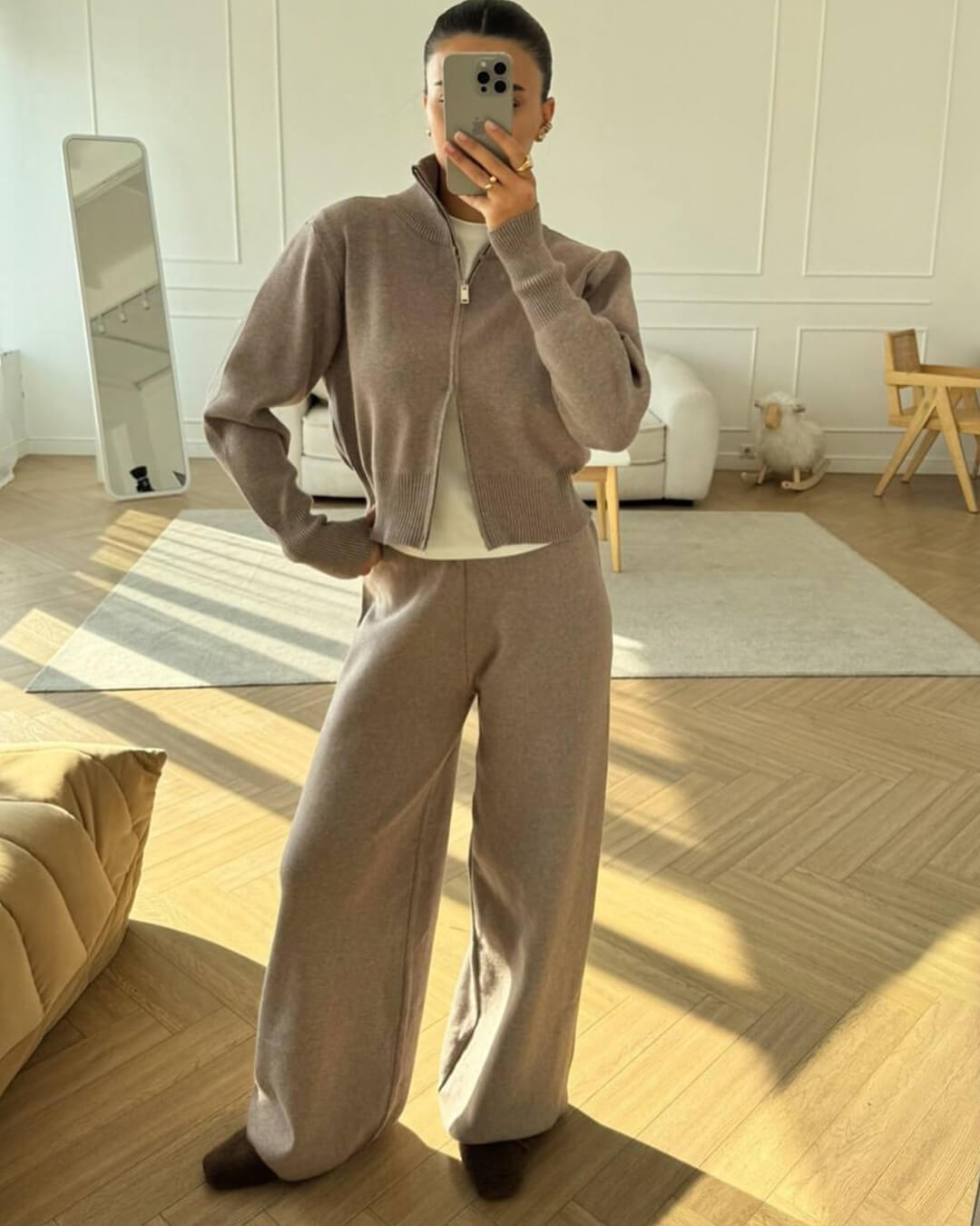 Soria | Damen Strick Set Jacke Mit Reißverschluss