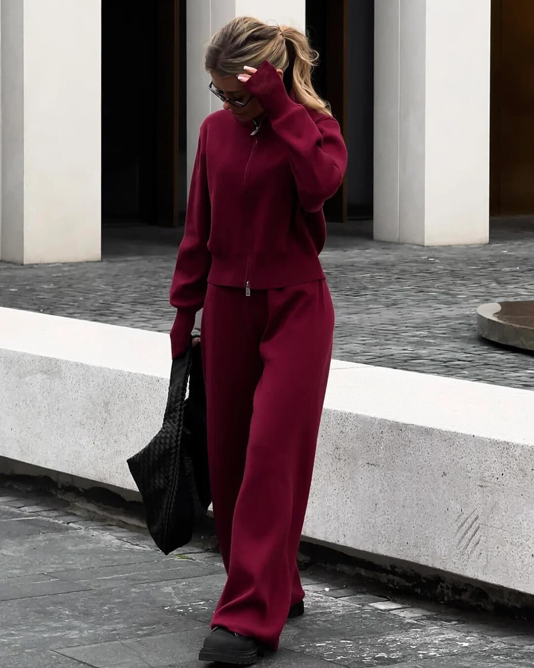 Soria | Damen Strick Set Jacke Mit Reißverschluss