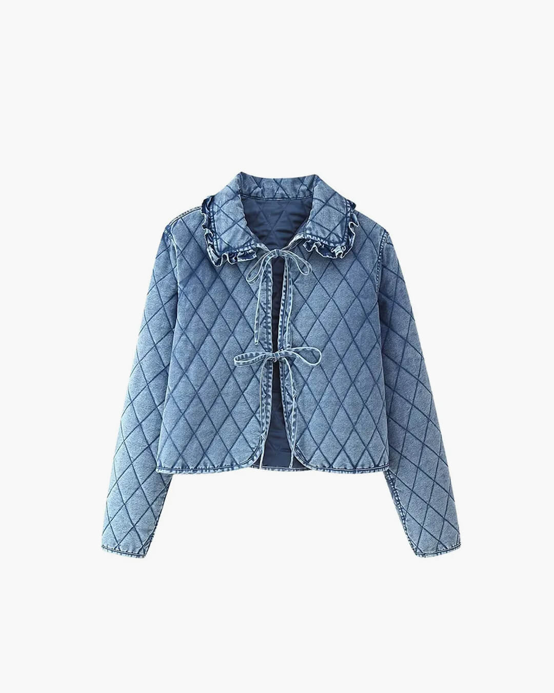 Rafaela | Kurze karierte Jeansjacke für Damen