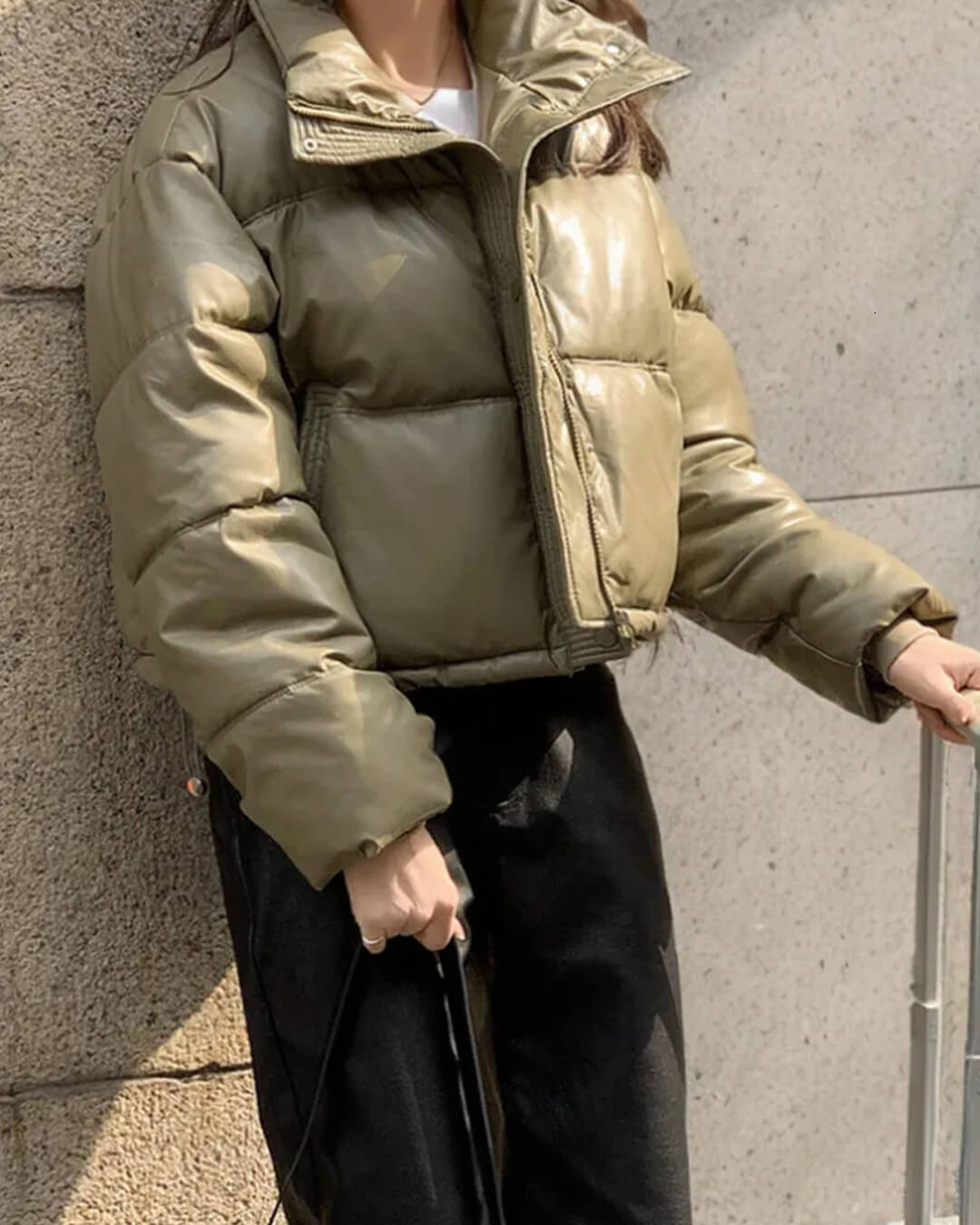 Elva | Damen Steppjacke Kurz Loose Fit Mit Stehkragen