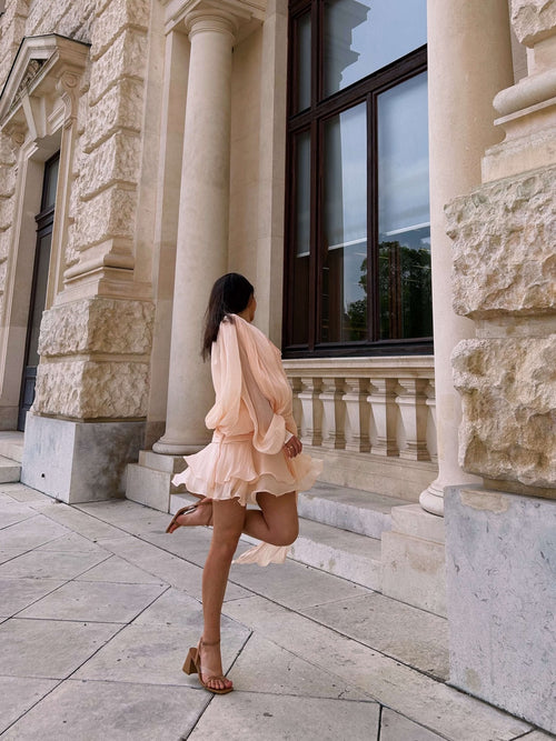 Aella | Chiffon mini dress with flounces
