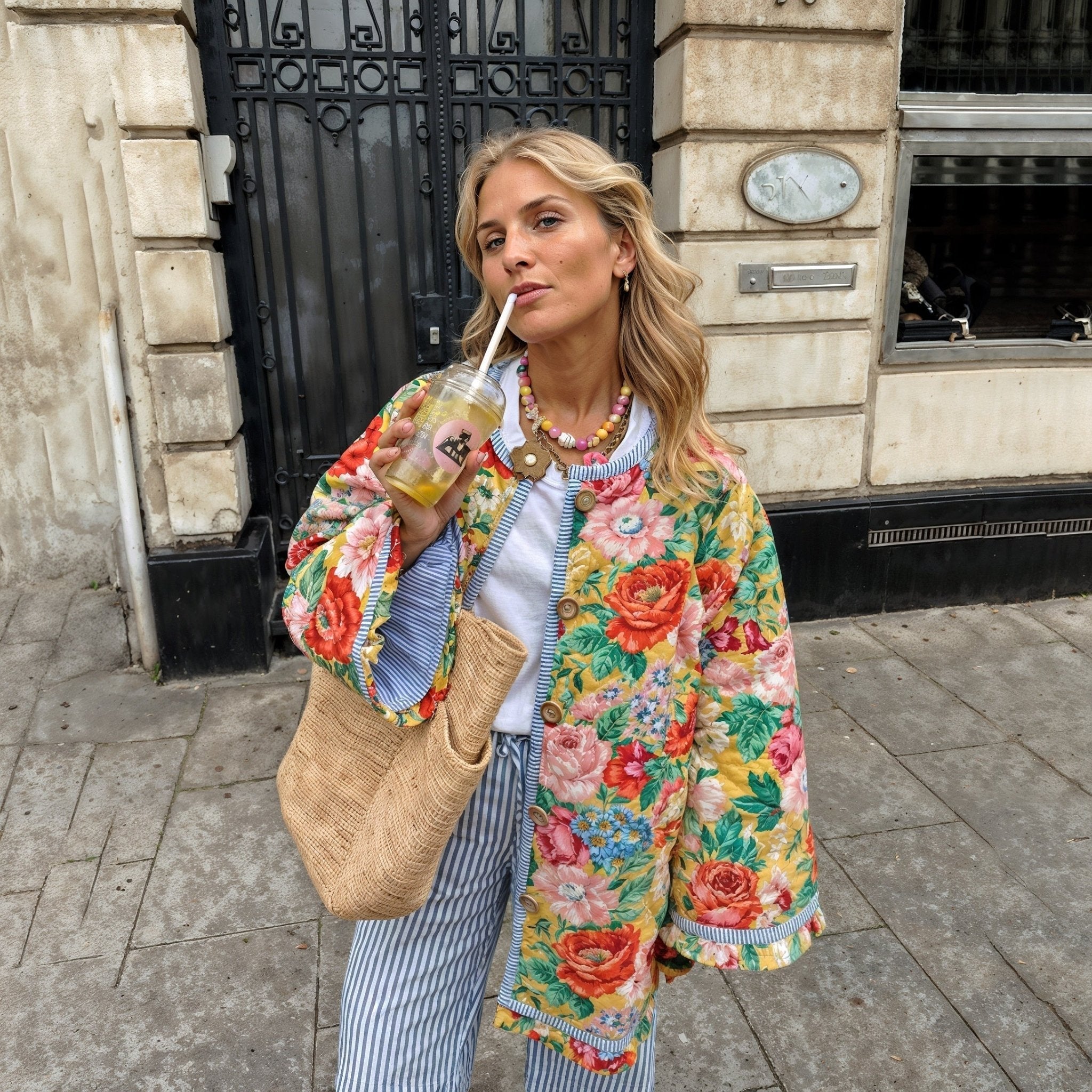 Yve | Damen Langarmjacke Einreihig Mit Rundknöpfen