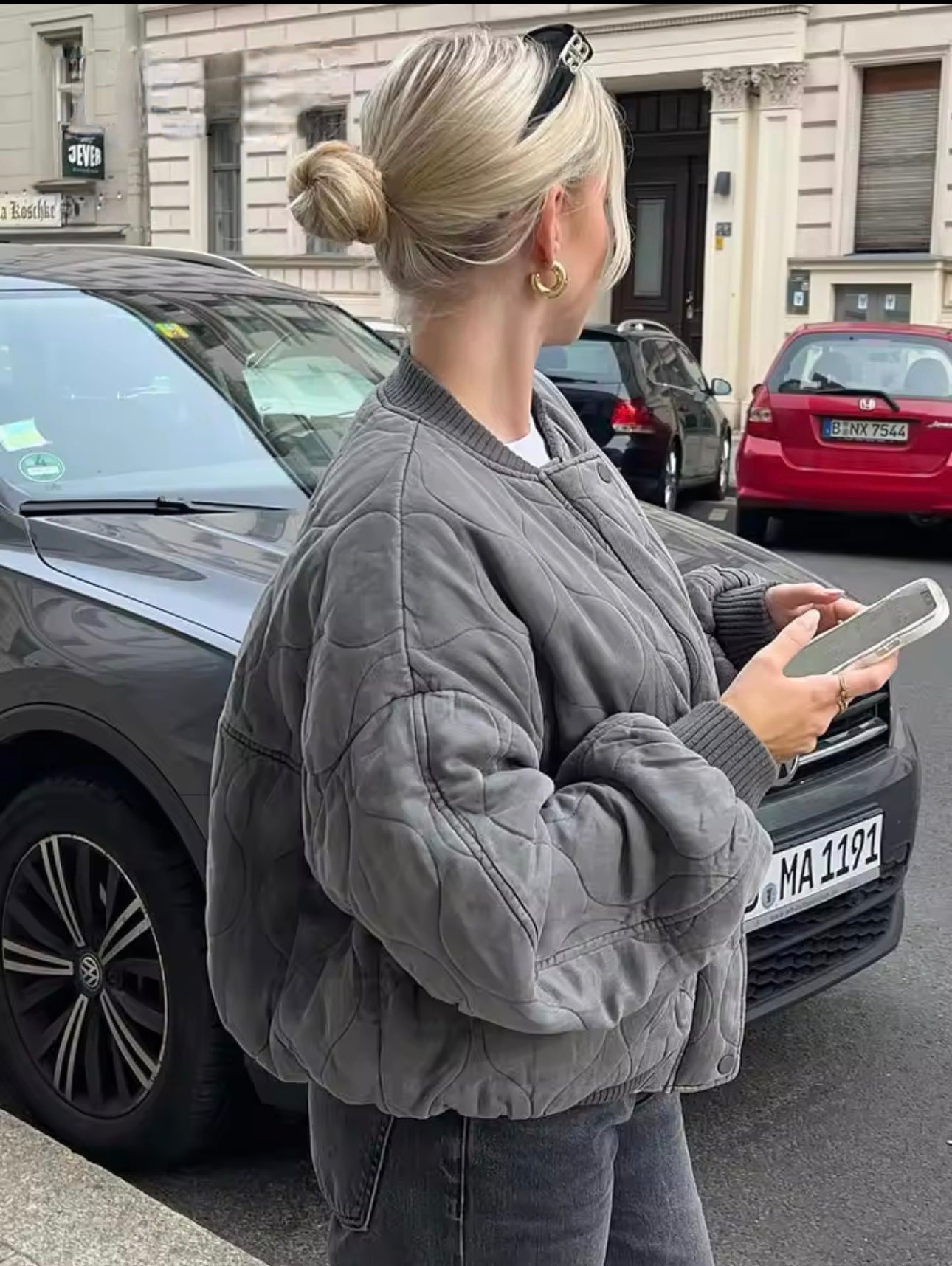 Alyssa | Quilted Bomber Jacket