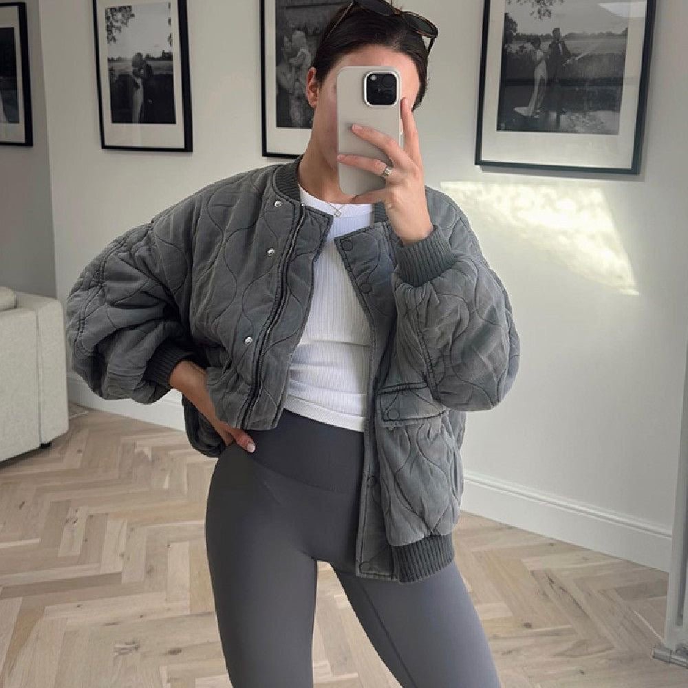Alyssa | Quilted Bomber Jacket