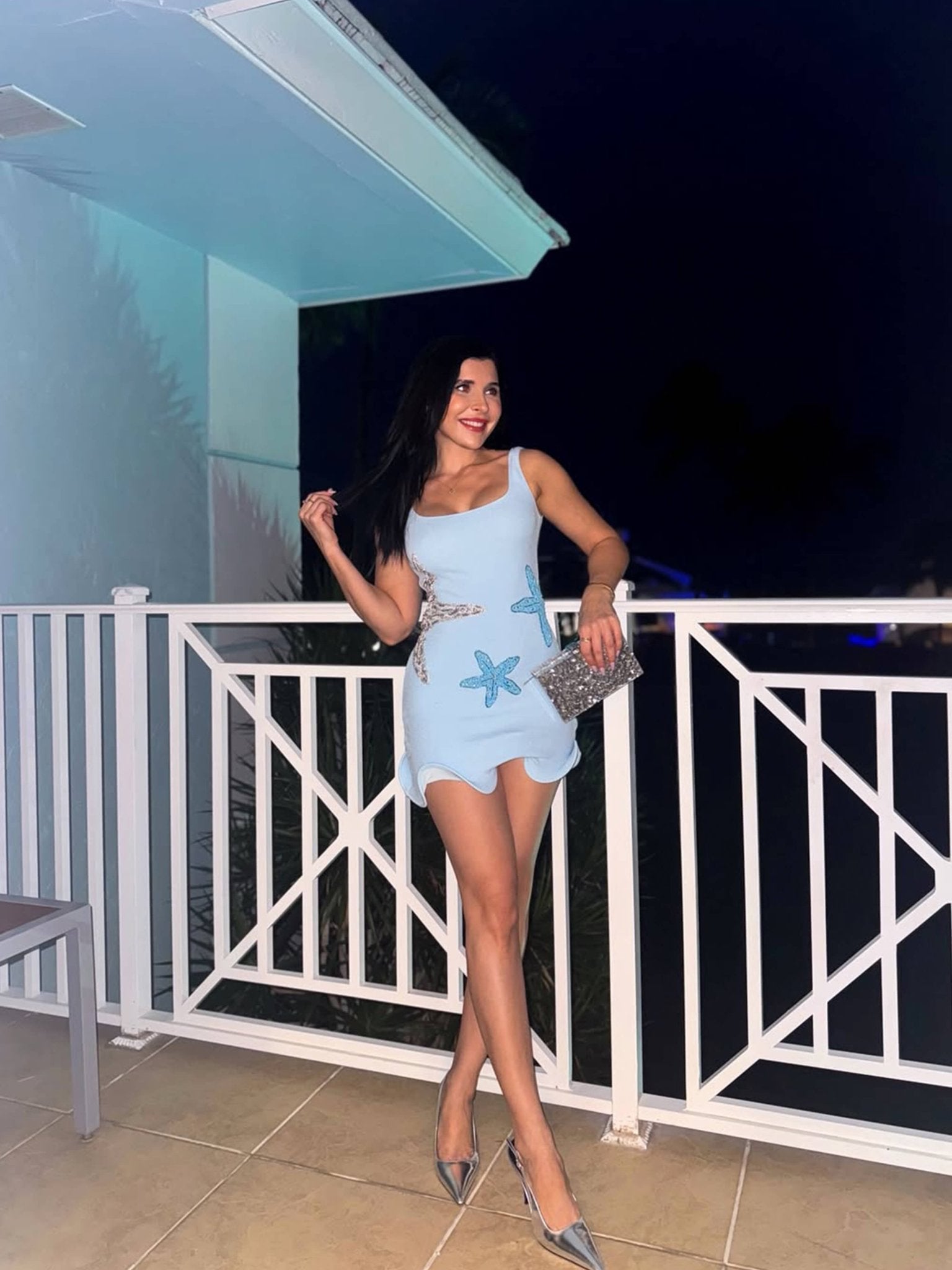 Astara | Mini dress with starfish embroidery