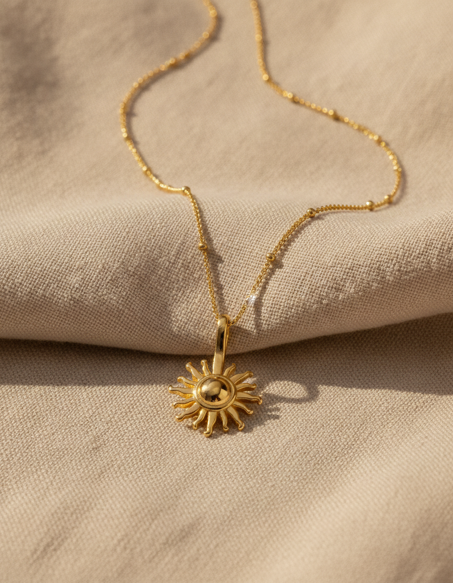solara sculpted sun necklace - studio
